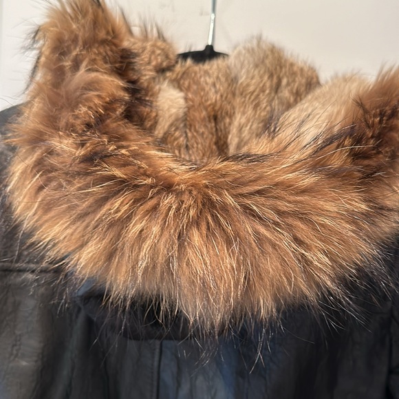 The Kooples real leather real fur hooded leather jacket size small - Picture 13 of 15